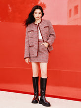 Women's Tweed Texture Raw Edge Jacket